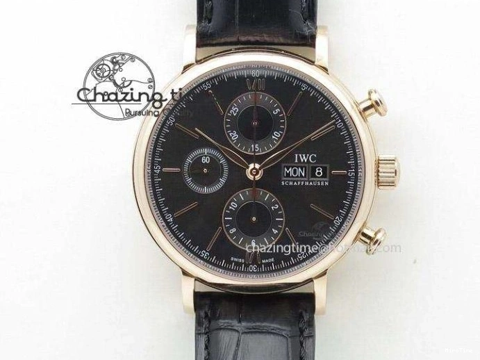 MIROTIME 0503 Pilot Chrono SS AZF 1:1 Best Edition Black Dial Orange Markers on Brown Leather Strap A EasyCare 7065